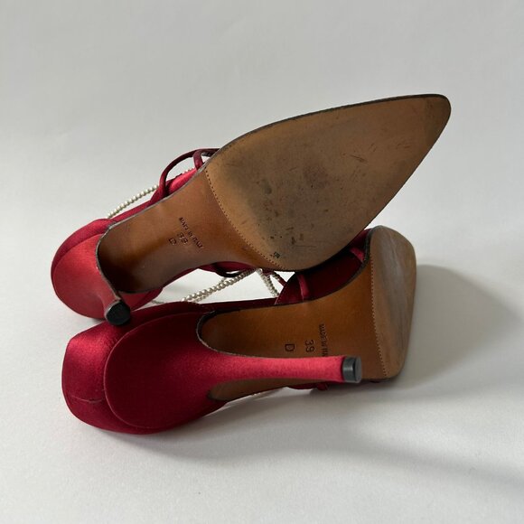 CHRISTIAN DIOR VINTAGE BURGUNDY PEARL PUMP - Picture 6 of 6